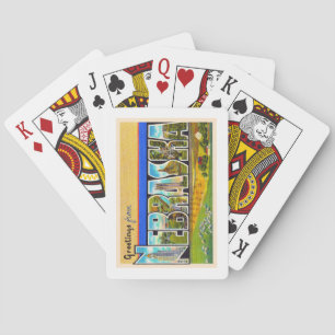 De staat Nebraska NE groot Briefkaart Pokerkaarten