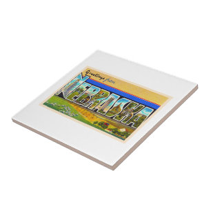 De staat Nebraska NE  groot Briefkaart Tegeltje