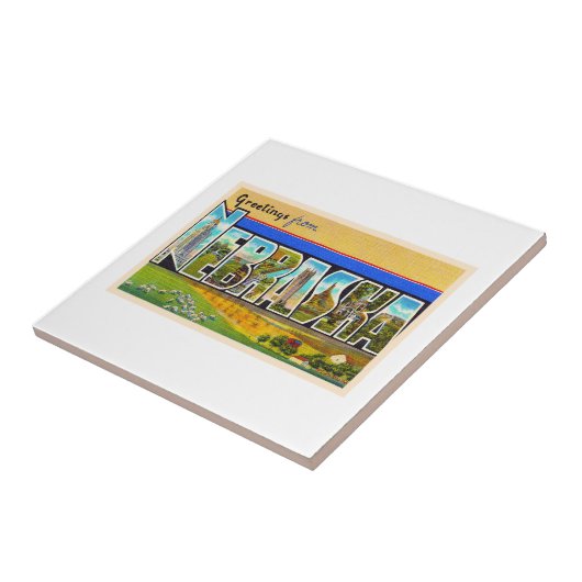 De staat Nebraska NE  groot Briefkaart Tegeltje (Zijkant)