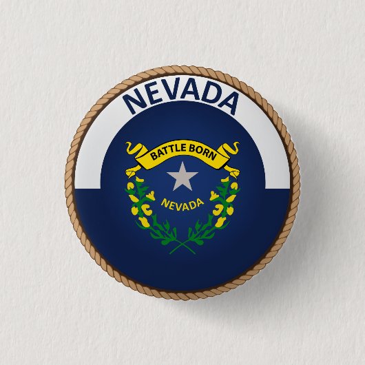 De staat Nevada Flag Seal Button (Voorkant)