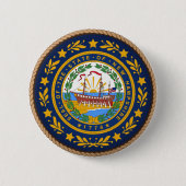 De staat New Hampshire Flag Seal Button (Voorkant)