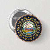 De staat New Hampshire Flag Seal Button (Voorkant /achterkant)