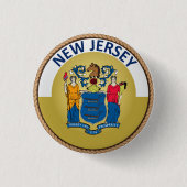 De staat New Jersey Flag Seal Button (Voorkant)