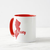 De staat New Jersey Shape Red Mok (Voorkant links)