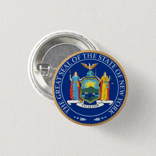 De staat New York Flag Seal Button (Voorkant /achterkant)
