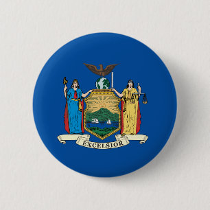 De staat New York vlag Ronde Button 5,7 Cm