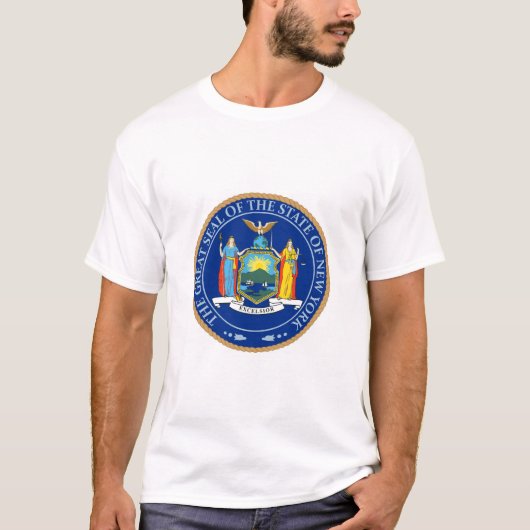 De staat New York Vlaggenzegel T-Shirt (Voorkant)