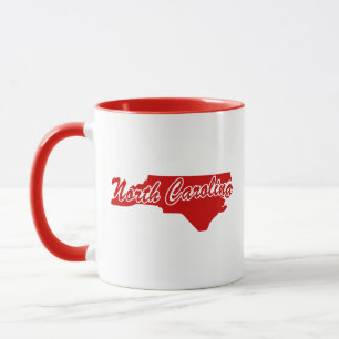 De staat North Carolina Shape Red Mok