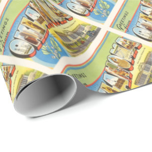 De staat Oklahoma OK Old Vintage Travel Souvenir Cadeaupapier