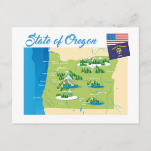 De staat Oregon Briefkaart