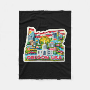 De staat Oregon in de Verenigde Staten Sticker Fleece Deken