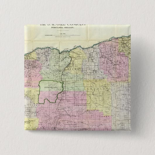 De staat Oregon Vierkante Button 5,1 Cm (Voorkant)