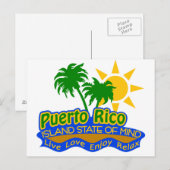 De staat Puerto Rico Mind briefkaart (Voorkant / Achterkant)