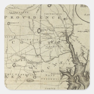 De staat Rhode Island 2 Vierkante Sticker