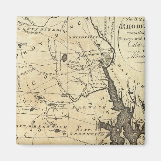 De staat Rhode Island Magneet (Voorkant)