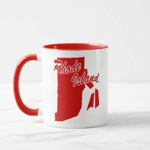De staat Rhode Island Shape Red Mok