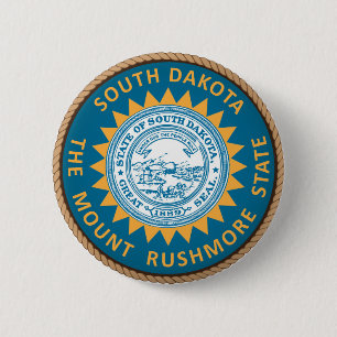 De staat South Dakota Flag Seal Button