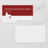 De staat Texas Cowboy Logo Visitekaartje (Voorkant / Achterkant)