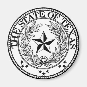 De staat Texas Magnet White Magneet