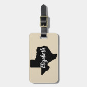 De staat Texas Silhouette & de Naam van het Manusc Bagagelabel (Voorkant verticaal)