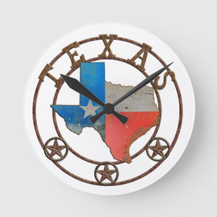 De staat Texas Wough Iron Ronde Klok