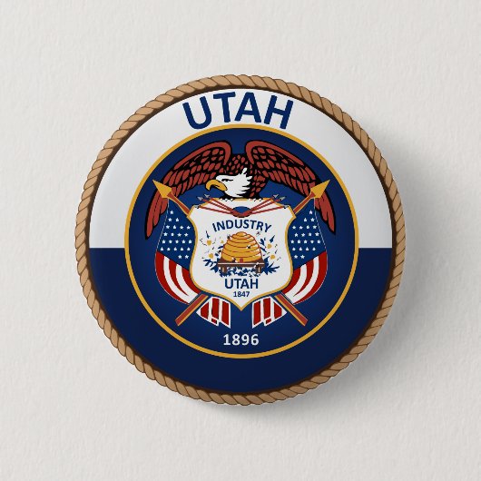 de staat Utah Flag Seal Button (Voorkant)