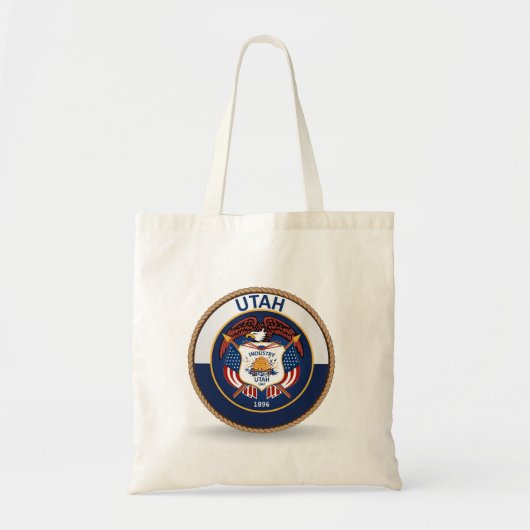 de staat Utah Flag Seal Canvas tas (Voorkant)