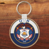 de staat Utah-vlagzegel Sleutelhanger (Voorkant)