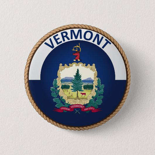 De staat Vermont Flag Seal Button (Voorkant)