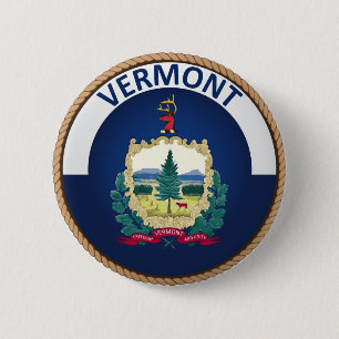 De staat Vermont Flag Seal Button