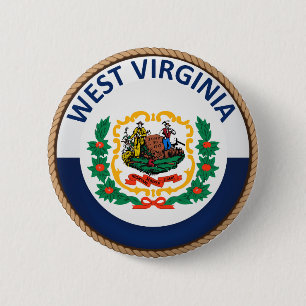 De staat West Virginia Flag Seal Button
