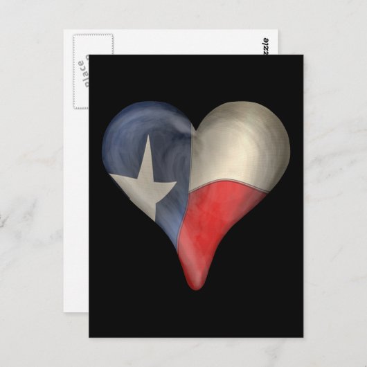 de staatsvlag van Texas in een hart Briefkaart (Voorkant / Achterkant)