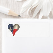 de staatsvlag van Texas in een hart Etiket (Insitu)