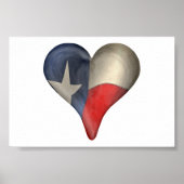de staatsvlag van Texas in een hart Poster (Voorkant)