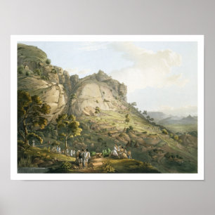 De stad Abha in Abyssinia, gegraveerd door J. Bluc Poster