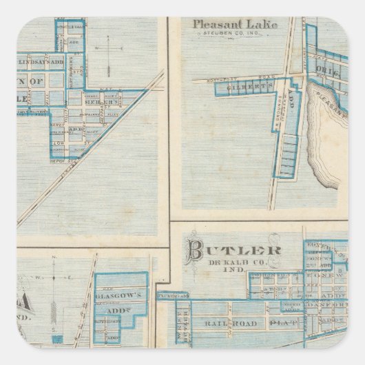 De stad Angola met Fremont Vierkante Sticker (Voorkant)