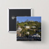 De stad Avalon op het eiland Catalina, Vierkante Button 5,1 Cm (Voorkant /achterkant)