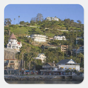 De stad Avalon op het eiland Catalina, Vierkante Sticker