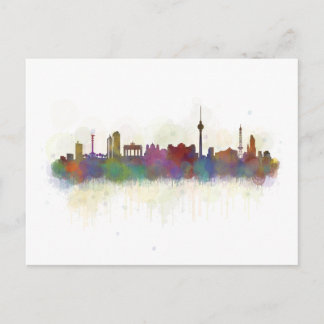 De stad Berlijn Duitsland. Deutsche Skyline art v2 Briefkaart