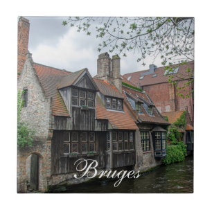 De stad Brugge in België Tegeltje