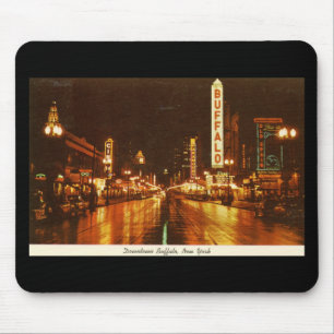 De stad Buffalo NY bij de nacht Muismat