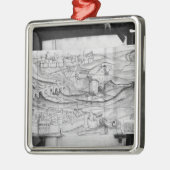 De stad Carcassonne, 1462 Metalen Ornament (Links)