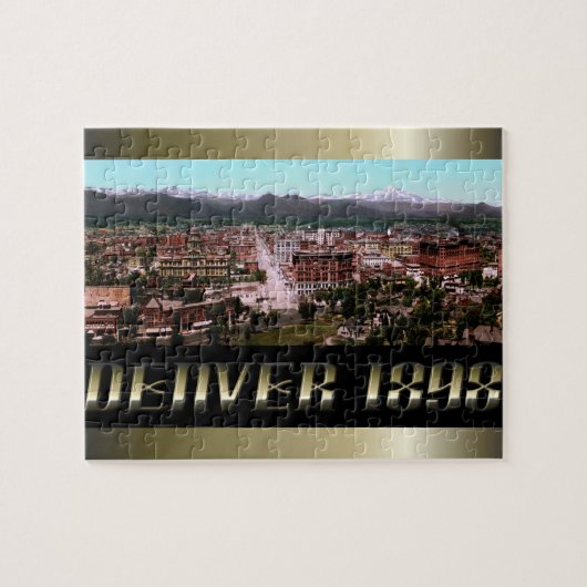 De stad Denver 1898 Legpuzzel (Horizontaal)