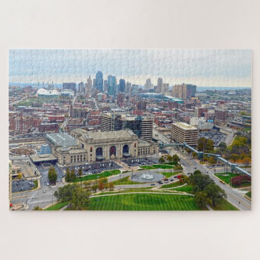 De stad Kansas City van de Liberty Memorial Tower Legpuzzel (Horizontaal)