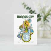 De stad Kansas, de stad der fonteinen, Briefkaart (Staand voorkant)