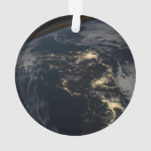 De stad licht 's nachts in Japan. Ornament (achterkant)