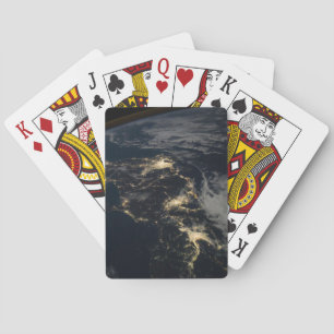 De stad licht 's nachts in Japan. Pokerkaarten