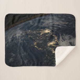 De stad licht 's nachts in Japan. Sherpa Deken