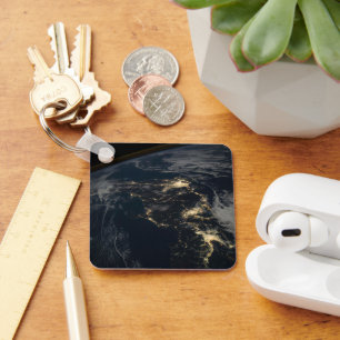 De stad licht 's nachts in Japan. Sleutelhanger