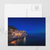 De stad Manarola in de Cinque Terre in de avond Briefkaart (Voorkant / Achterkant)